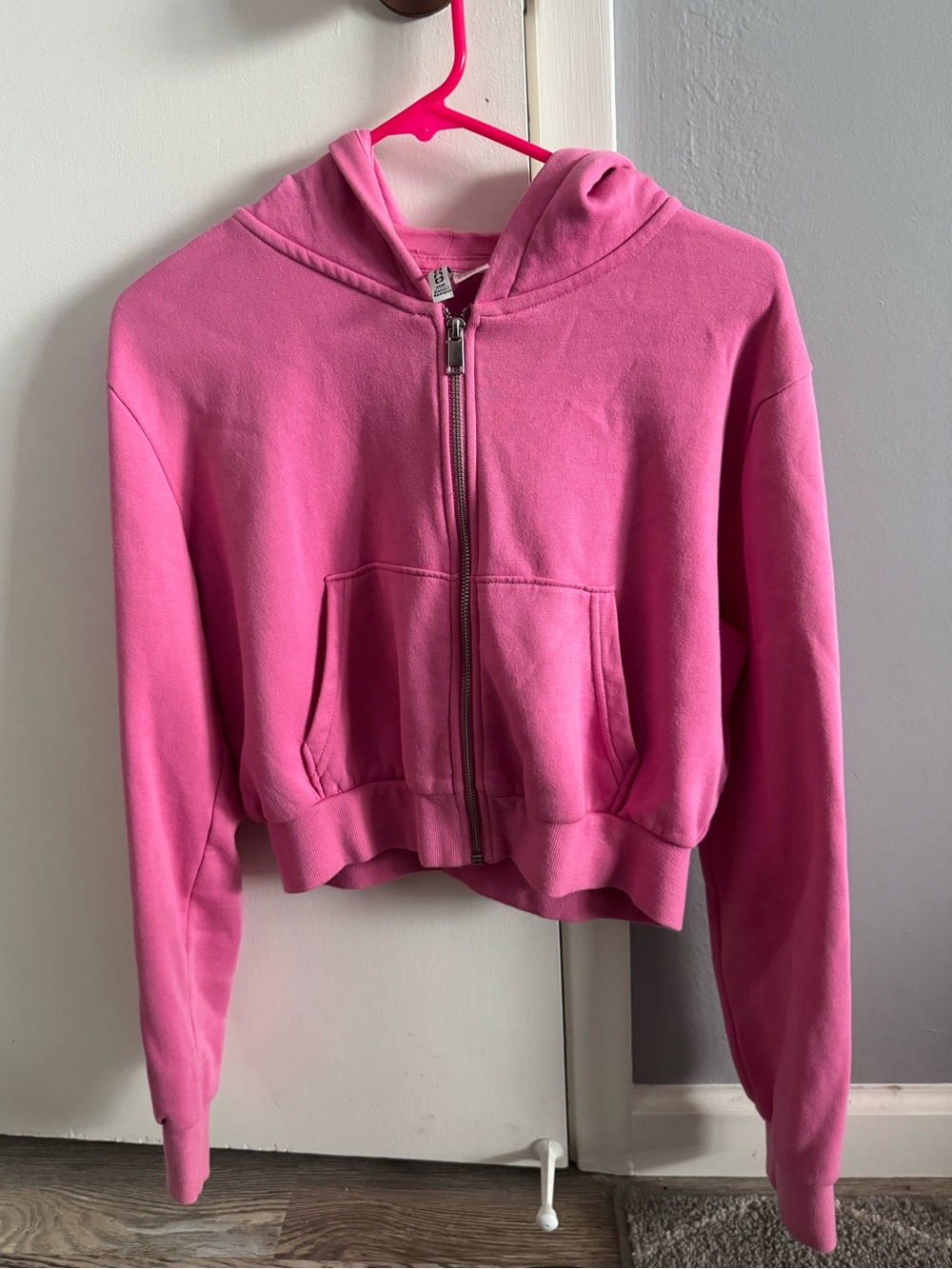 H&M Pink Hooded Zip-Up Sweatshirt